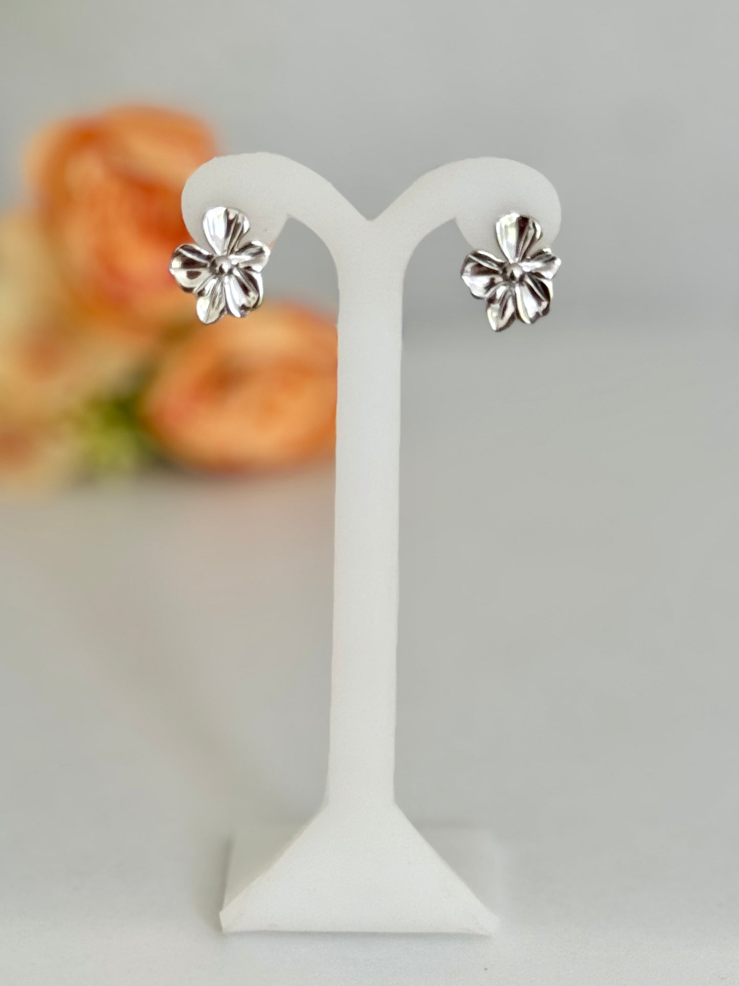 Aretes Flor plata