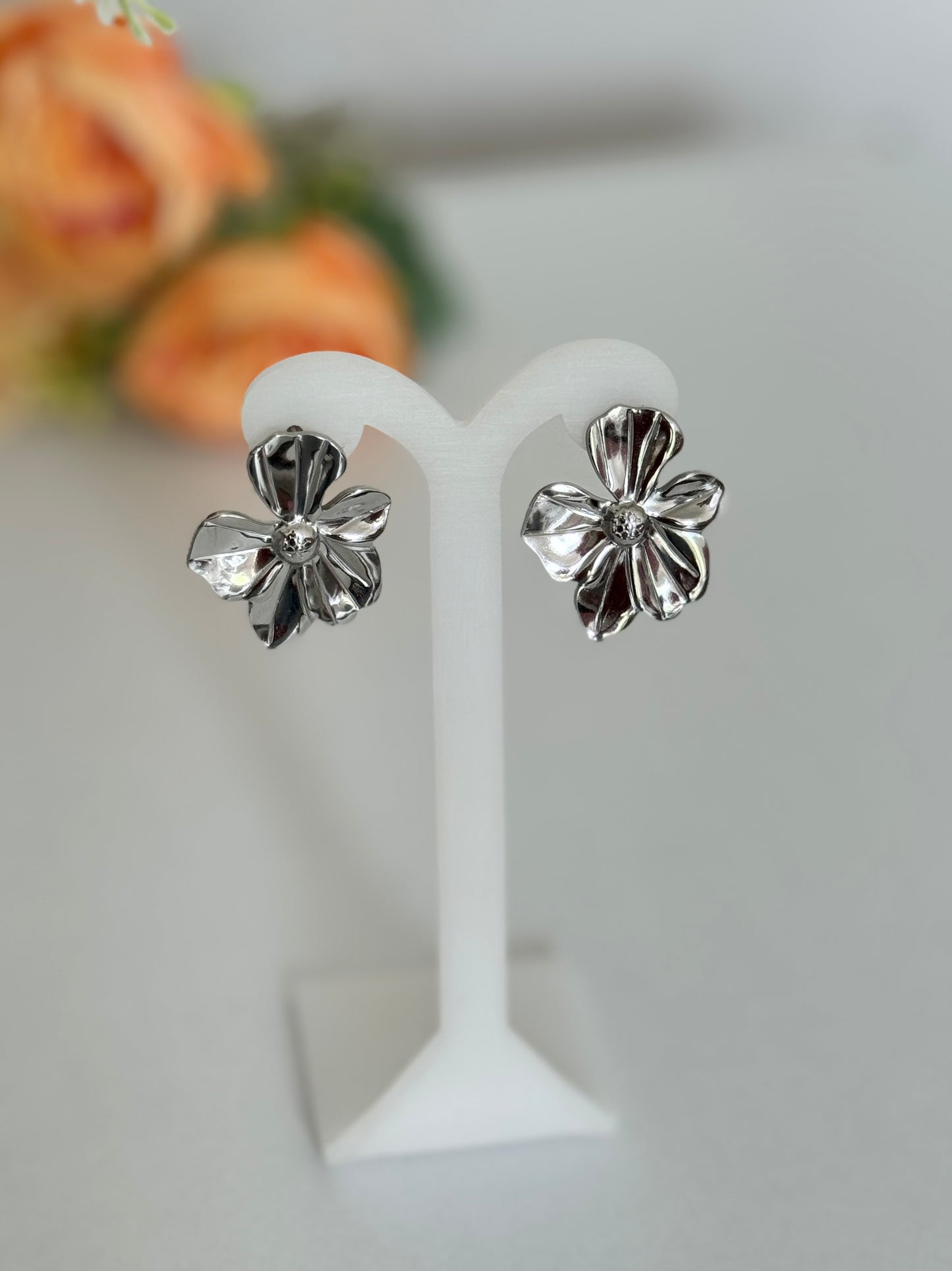 Aretes Flor plata